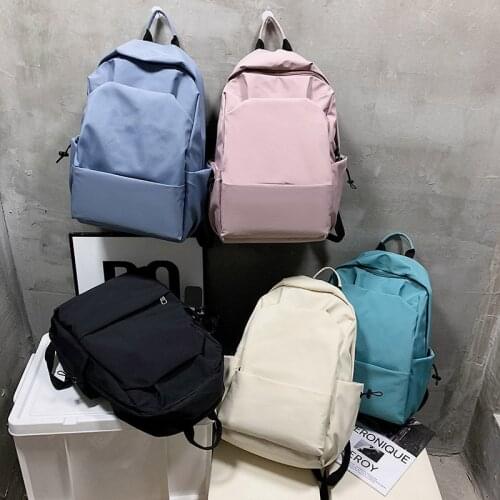 Fashion Men Laptop Backpack Women Daypack Solid Color School Bags For Girls Boy Waterproof Bookbags Travel Bagpack