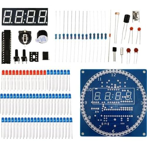 1PCS DIY Rotating Digital LED Display Module Alarm Electronic Digital Clock Kit 51 SCM Learning Board 5V DS1302