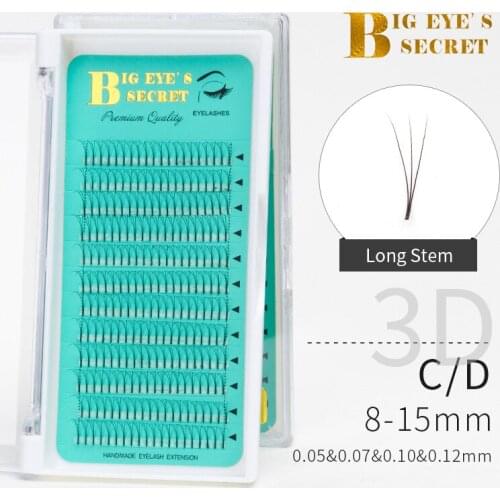 3D Premade Fans Russian Volume Eyelashes Extension 12 Rows/Lot Individual Lashes Extension Pre-fanned 3 Clusters Free Shipping