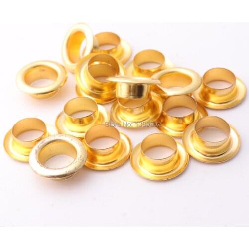100pcs/lot 14mm outer metal gold color garment Eyelets with washer bag belt clothes decoration