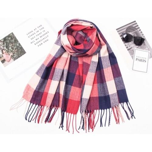 2020 NEW Women Scarf Fashion Plaid Cashmere Scarves for Lady Winter Shawls With Tassel Long Size Wraps Pashmina Bandana Foulard