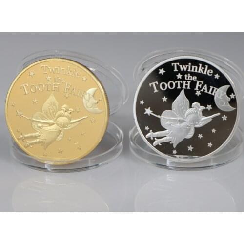 Tooth Fairy Commemorative Silver Gold Coin Children Baby Teeth Growth Gifts Souvenir Art Crafts Decoration collection