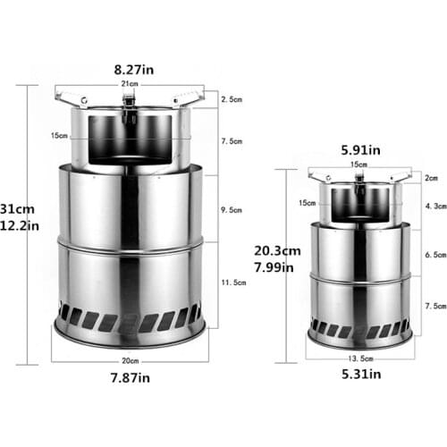Large Size Camping Wood Stove Portable Gas Firewood Burning Stove Outdoor Picnic BBQ Cooking Camping Stove Backpacking Furnace