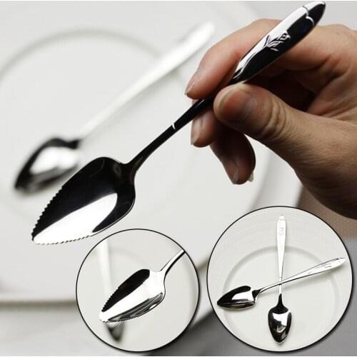 Home Gadgets Fruit Vegetable Tools Stainless Steel Fruit Scraping Spoon Baby Food Supplement Tool Belt Serrated Vegetable Cutter