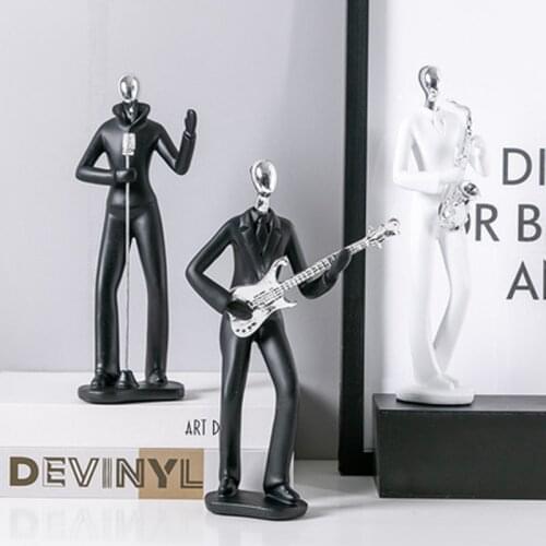 Retro Vintage Music Art Character Model Statue Creative Living Room Decoration Wine Cabinet Ornaments Figurine Resin Craft