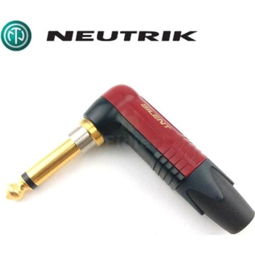 Switzerland Neutrik NPR2X-AU-SILENT 6.5mm angle 1/4" professional instrument (guitar) plug, gold plated contacts