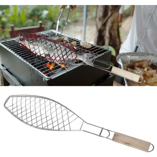 Foldable Barbecue Grilling Basket BBQ Net Steak Meat Fish Vegetable Holder