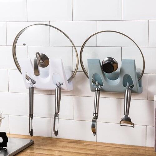 Pot Lid Rack Multifunction Pan Lid Storage Rack Wall Mount Pot Cover Holder Easy to Access Punch Free Kitchen Organizer Holder