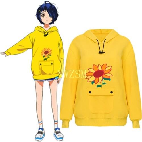WONDER EGG PRIORITY Ohto Ai Hoodie Pullover Yellow Sweatshirt Anime Cosplay Halloween for Men Women Unisex Casual Suits