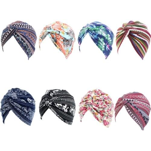 Women Turban Twist Knot Beanie Bonnet Muslim Chemo Cap Headwear Islamic Headscarf Hair Loss Cover Skullies Headwrap Hat Fashion