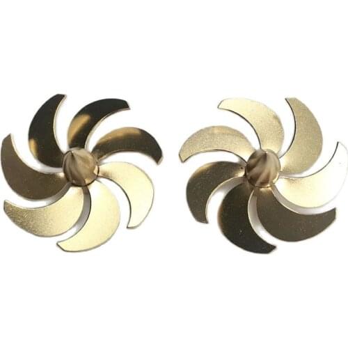Diameter 42mm Marine Propeller 7 Blades Brass Paddle Aperture M4 Thread CW CCW Prop Micro Soldering Propellers for RC Boat Model