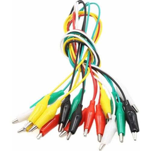 10Pcs 40cm Alligator Clips Electrical DIY Test Leads Alligator Clip Double-ended Crocodile Clips Roach Testing Jumper Wire