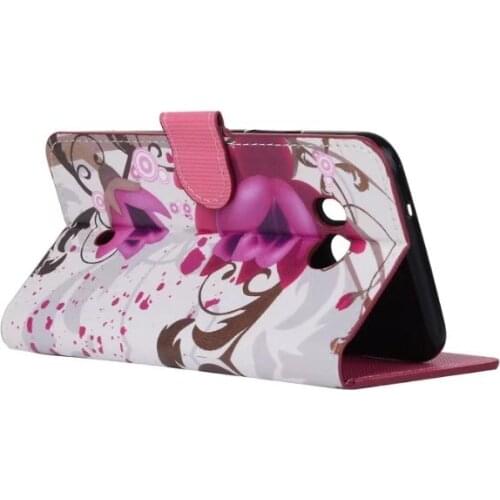 100pcs/lot Free Shipping Flower Butterfly Owl flag pattern leather Stand Case with card slot For HTC U11