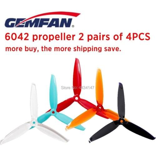 2 Paris / 4PCS Gemfan Flash 6042 6x4.2x3 Propeller 6 Inch 3-Blade PC CW CCW smooth steady Propeller for VS Gemfan 5152S Props