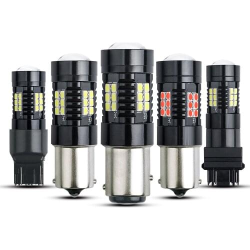 2pcs 3030 21smd T20 7443 24V Brake Lamp 3000K Amber 6000K White Red T25 3157 Car Led Bulb Ba15s P21w Turn Signal Indicator Light