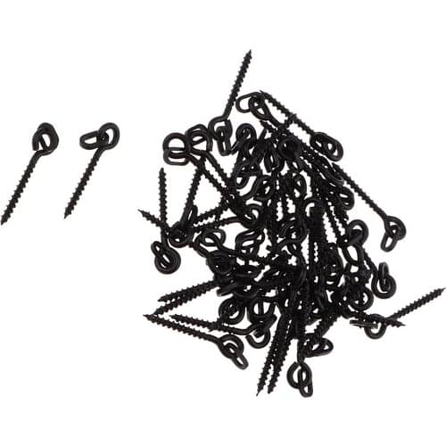 50x Carp Fishing Bait Screws For Boilie Rig Black Metal Carp Terminal Tackle