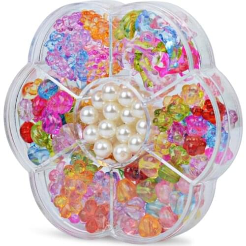 7 Girds Kid Girl DIY Toys String Beads Set Brinquedo Necklace Handmade Bracelet Building Kit Make Up Intelligence Birthday Gift