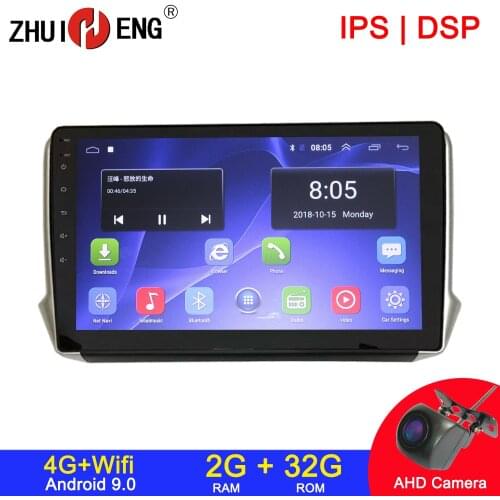 Android 9.1 4G wifi 2din car radio for Peugeot 2008 2015-2018 car dvd player autoradio car audio car stereo auto radio 2G 32G