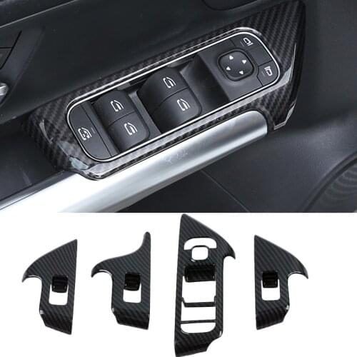 Car Styling For Mercedes Benz B Class W247 GLB X247 Interior Accessories Window Glass Lifting Buttons Frame Covers Stickers Trim