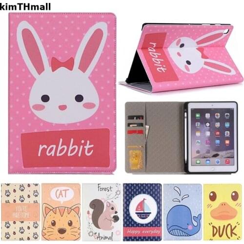 Case For iPad Pro 10.5 2017/iPad Air 3 2019 case with Pencil Holder Cartoon Smart flip leather Stand Card Tablet case kimTHmall