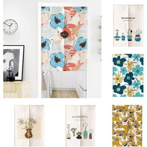 Flower Decoration Cloth Curtain Bathroom Kitchen Partition Curtain Geomantic Half Panel Curtain Home Decoration