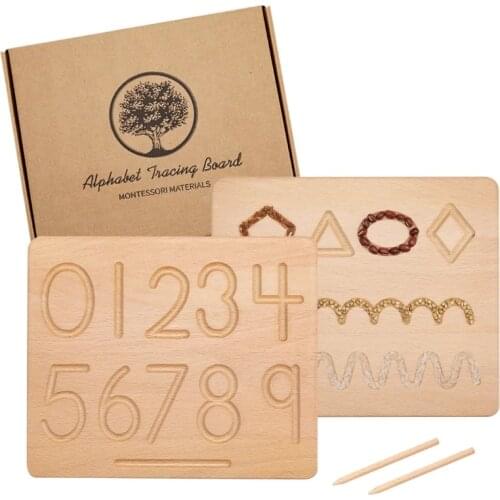 Wooden Montessori Materials Digitals Cognition Board Montessori Math Writing Practice with Wooden Pen Toys for Children