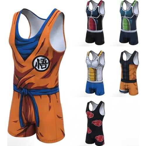 Harajuku Cosplay Anime character One Piece Sleeveless Jumpsuit Playsuit Casual Men One Piece Top Tank Shirt plus size Best Gift