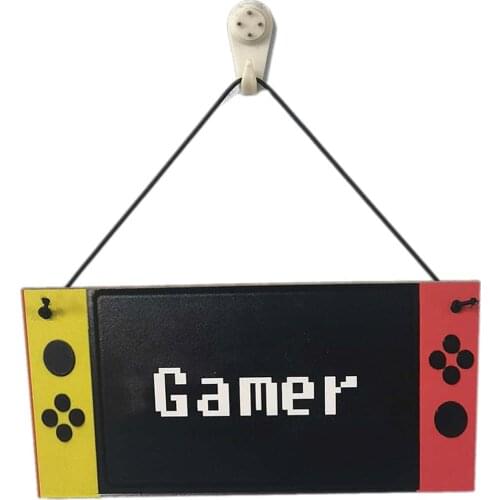 Game Console Design Kids Wall Hanging Wooden Door Plate Board Do Not Disturb Door Signs For Game Lovers Gamer Decoration