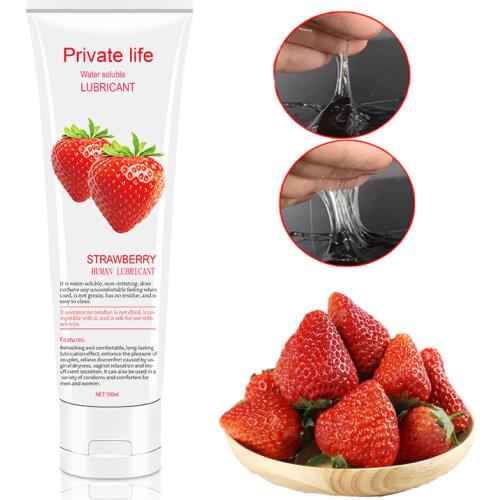 Sex Lubricant 100ml Water-based Lemon/Strawberry/Cherry Fruit Flavor Sex Oil Vaginal and Anal Gel Adults Sex Product oral