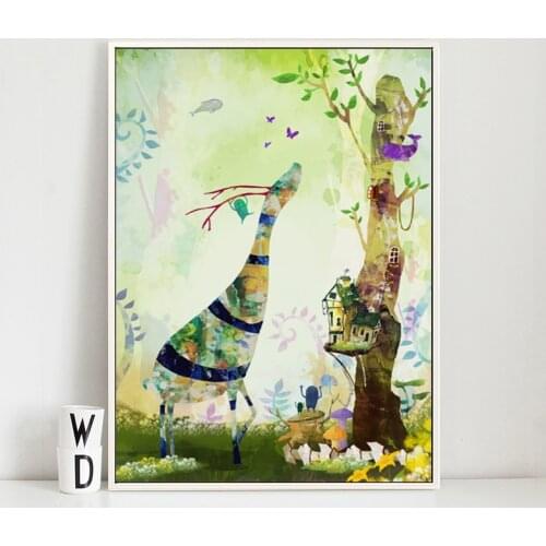 07G Abstract Fairy Tale World Dream Forest A4 A3 A2 Canvas Art Painting Print Poster Picture Baby Child Bedroom Home Decoration