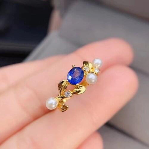Good Valentine Gift Natural And Real Sapphire Rings 925 Sterling Silver Fine Jewelry