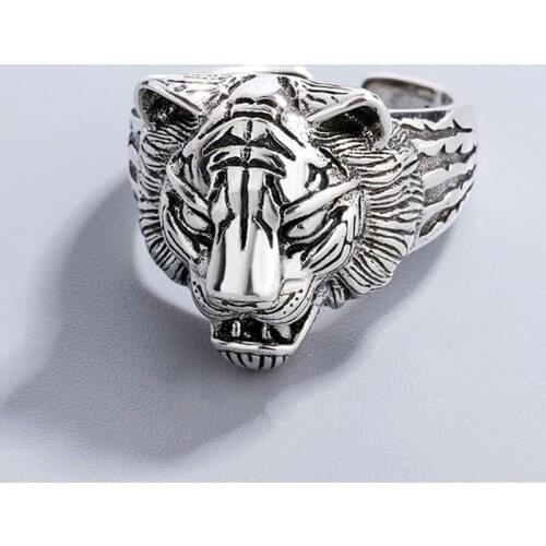 Miuoxion Punk Retro Tiger Head Ring Personality Fashion Party Jewelry For Men Women Feature Namour Charm Gift All Seasons