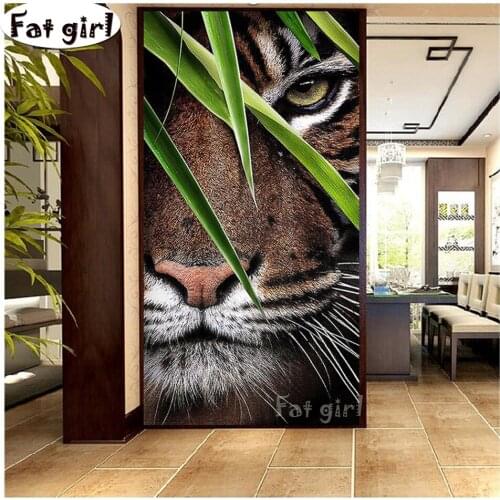 Square round Large size Domineering tiger diamond painting Embroidery diy 5d cross stitch mosaic Pack diamond tools wall art