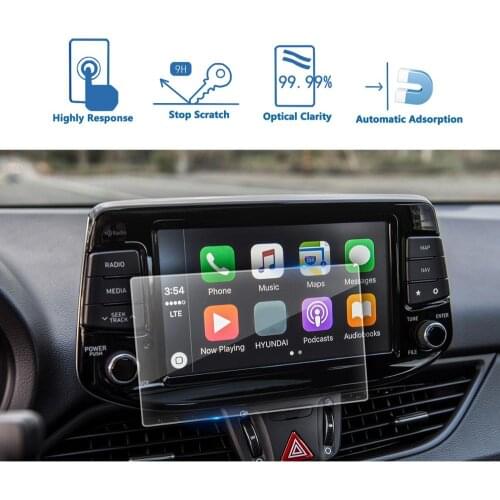 LFOTPP For New i30 ESTATE 8inch 2018 Car Navigation Tempered Glass Screen Protector Display Film Auto Interior Protect Sticker