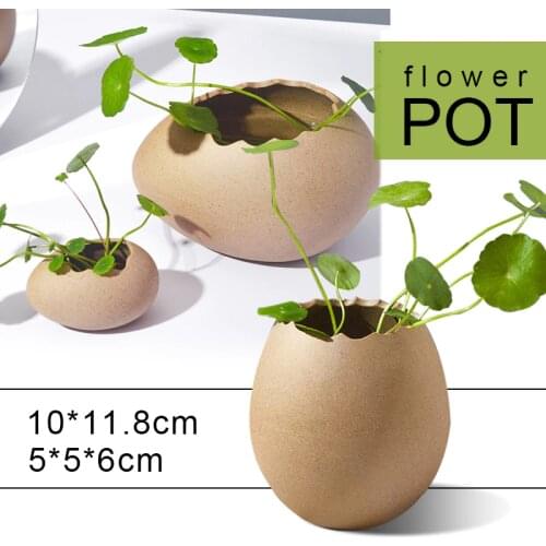 Mini Abstract Cracked Egg Shell Flower Pot Egg Vase Ceramic Porcelain Vases Flower Arrangment Ornaments Crafts Home Decor