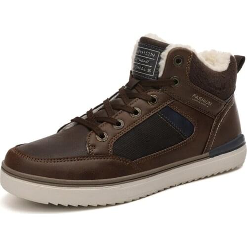 Men Winter Sneaker Shoes Warm Wool Lining Snow Boots Outdoor Comfortable Ankle Casual Walking Size 39-45