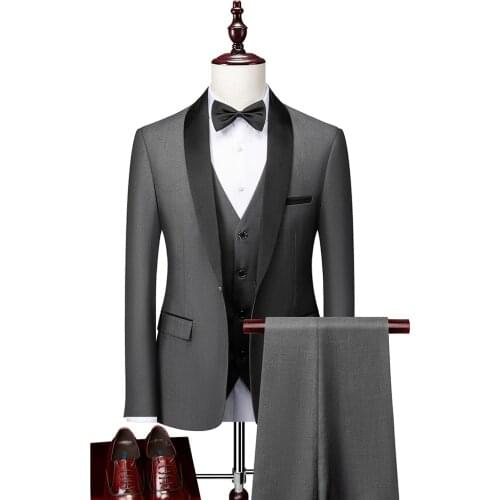 Men Suit 2021 Wedding Suits For Men Shawl Collar 3 Pieces Slim Fit Burgundy Suit Mens Royal Blue Tuxedo Jacket S-6XL