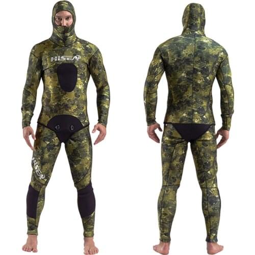 Hisea 3.5MM Neoprene Camouflage wetsuits men spearfishing suit diving suit wetsuit Fishing yamamoto diving wet suit men Split