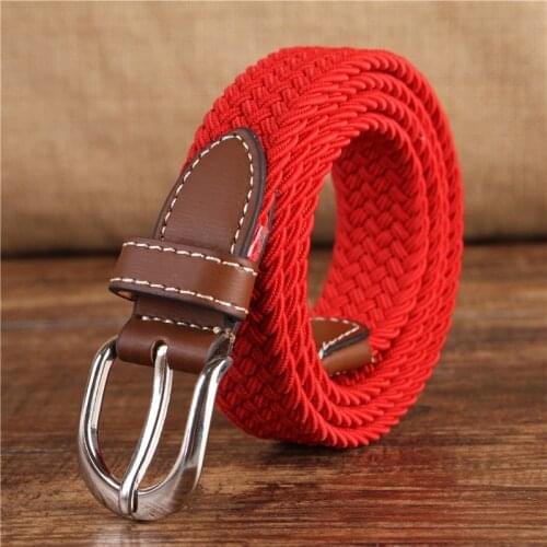 Women Belt Canvas Weaving Red/purple/blue/black/brown Men Belts 95cm Fashion 2019 Female/male Belts with Alloy Buckle