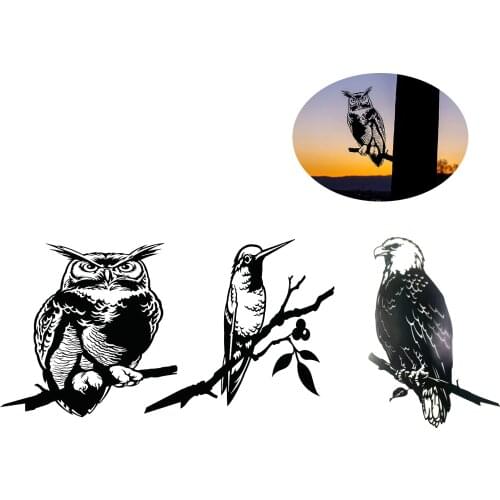 New Owl Metal Tree Yard Art Tree Bird Animal Art Garden Stainless Steel Art Metal Bird Home Garden Decoration Hot Sell