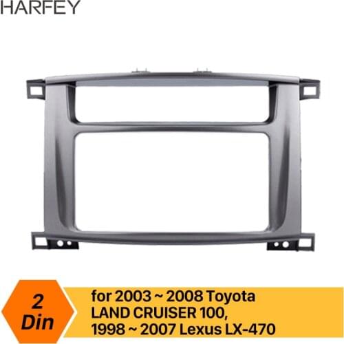 Harfey 200*101mm frame 2Din Car DVD Stereo Panel Radio Fascia for 2003-2008 Toyota LAND CRUISER 100 and 1998-2007 Lexus LX-470