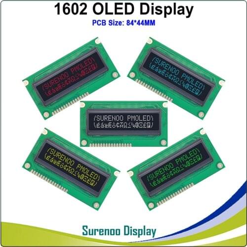 Real OLED Display, 84*44MM PCB Compatible with 1602 162 16*2 Character LCD Module Display LCM Screen build-in WS0010