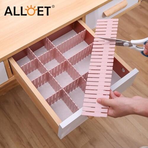 Adjustable Plastic Drawer Divider DIY Storage Shelves Household Storage Organizer Partition Board Space-saving Tools