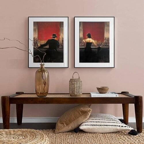 Northern Europe simple modern American art poster restaurant bar figure painting set the table living room decoration picture