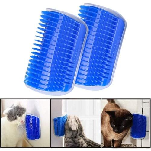 Cat Self Groomer Brush Cat Massage Wall Corner Groomers Soft Grooming Brush Massage Combs With Catnip Cat Rubs Tickling Comb