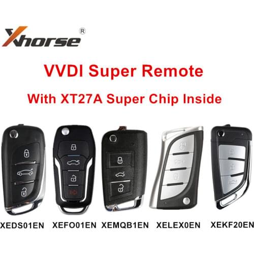 1/2/5pcs Xhorse XEDS01EN XEFO01EN XEMQB1EN XELEX0EN VVDI Super Remote with XT27 XT27A66 Chip for VVDI2/VVDI mini Key Tool Max