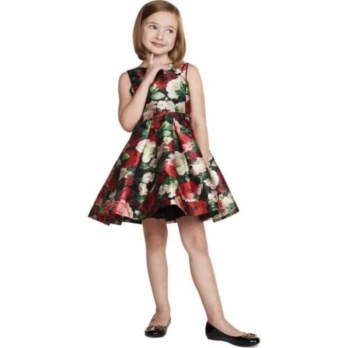 Yatheen Baby And Little Girls 12m-6x Floral Print Fit-And-Flare Dress Kids Party Dresses