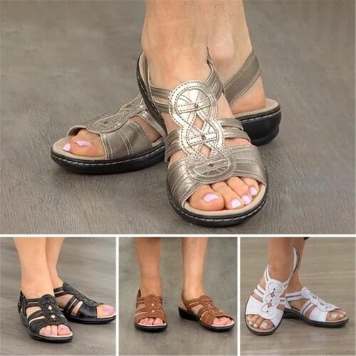 Womens Strappy Sandals Casual Open-toe Shoes with Non-slip Sole Female Summer Beach Shoes XIN-Shipping