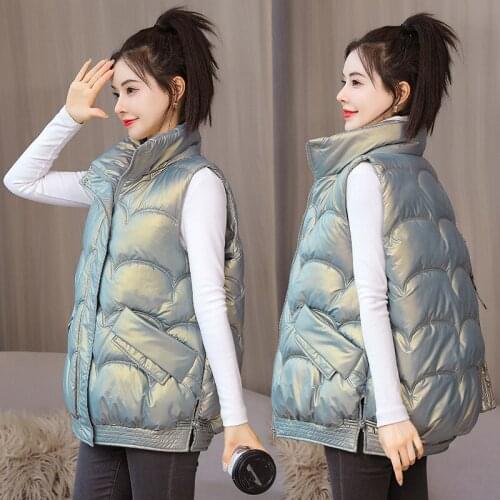 Women Vest Winter Jackets Coat Autumn Warm Plus Size Candy Color Cotton Jacket Female Wadded veste femme Jackets For Women 2021