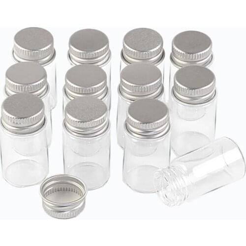 100 pcs 22x40 mm 7 ml Aluminum Screw Cap Small Glass Bottles Wishing Stars Bottles Travel Convenience Cosmetic Mini Vials